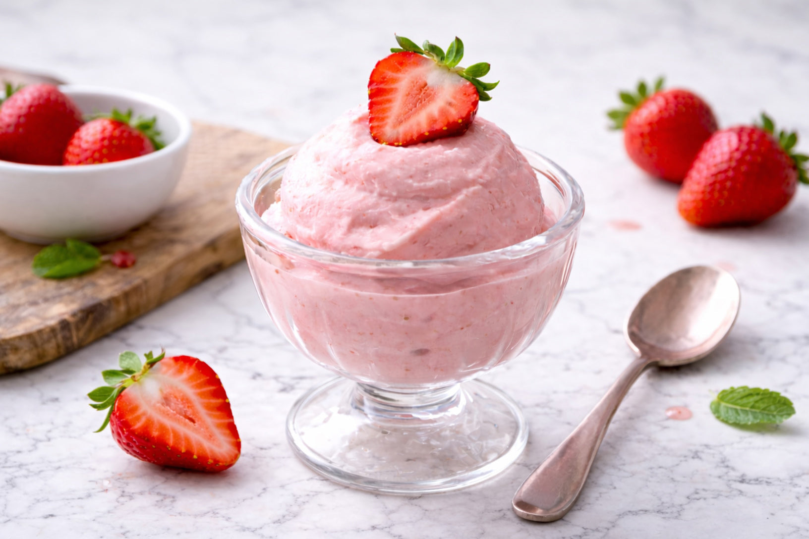 Strawberry Vanilla Frozen Yogurt