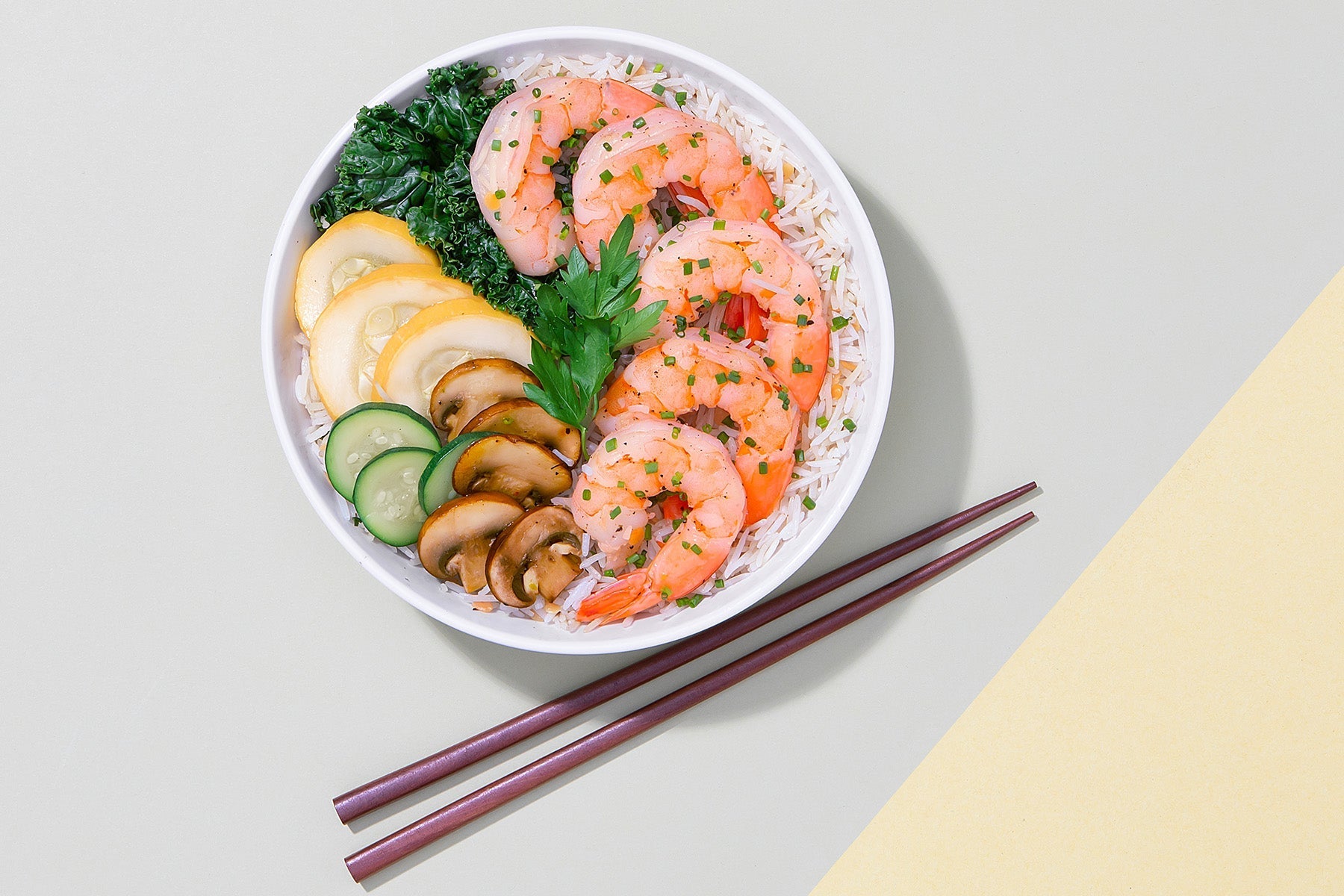 Steamed Shrimp & Veggies with Ginger Basmati Rice