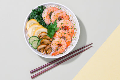 Steamed Shrimp & Veggies with Ginger Basmati Rice