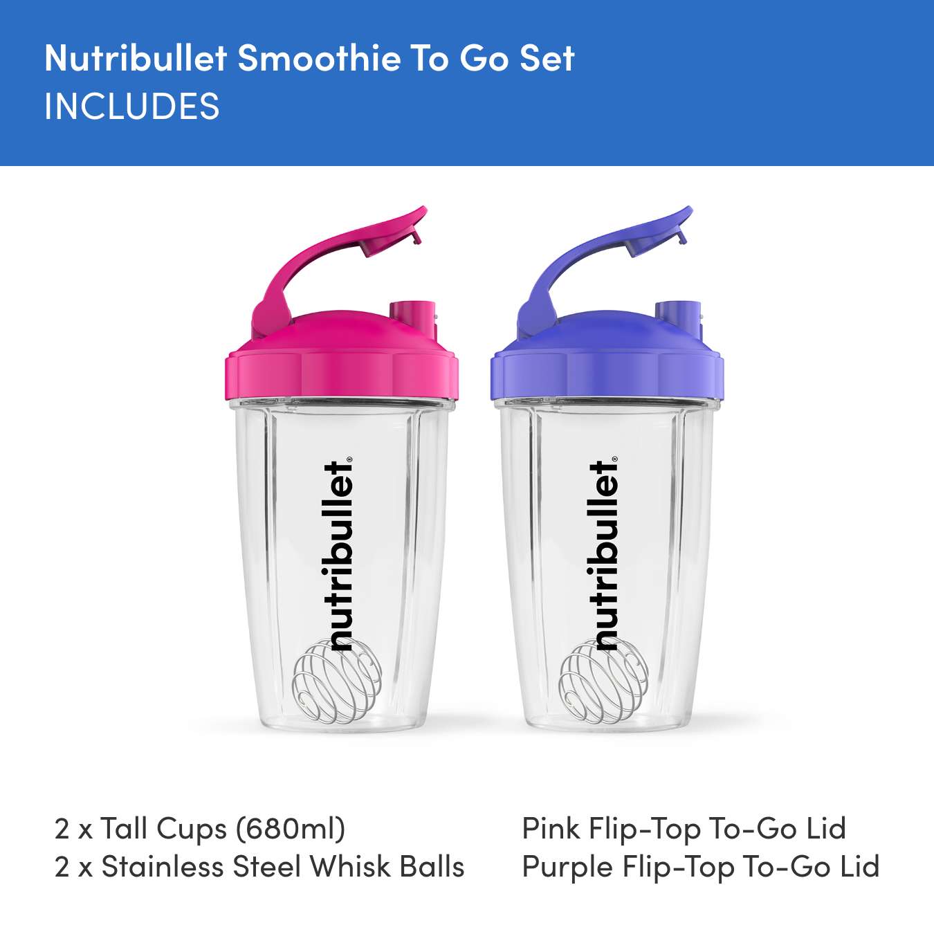nutribullet Smoothie To-Go Cups – Pink & Purple (Outlet)