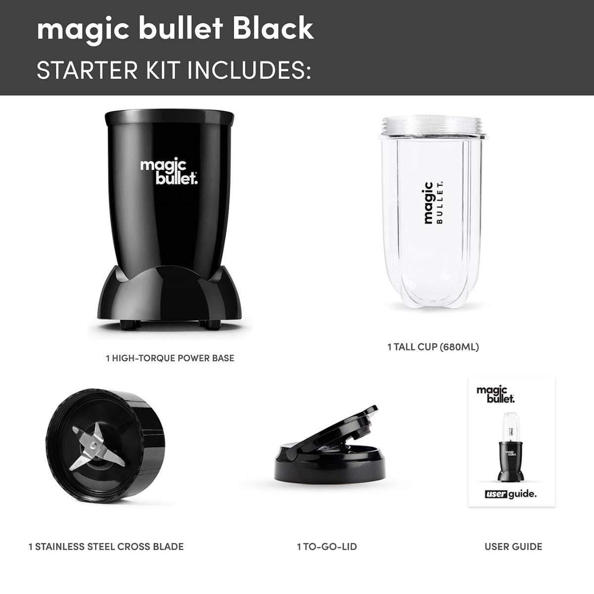 magic bullet 4-Piece Starter Kit - Black (Outlet)